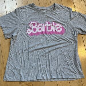 Barbie 3X T-Shirt in Gray with Pink Logo